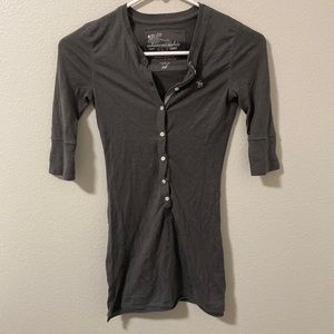 Stone Grey Button Up Shirt by Abercrombie Kids